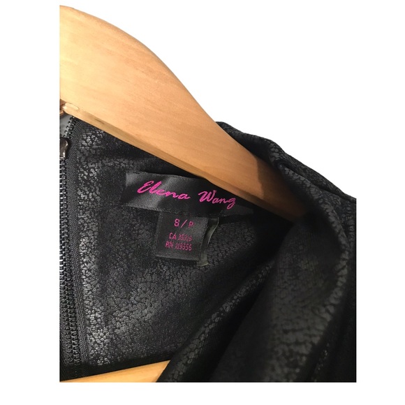 Elena Wang | Black faux leather oversized turtleneck tunic - Picture 4 of 8